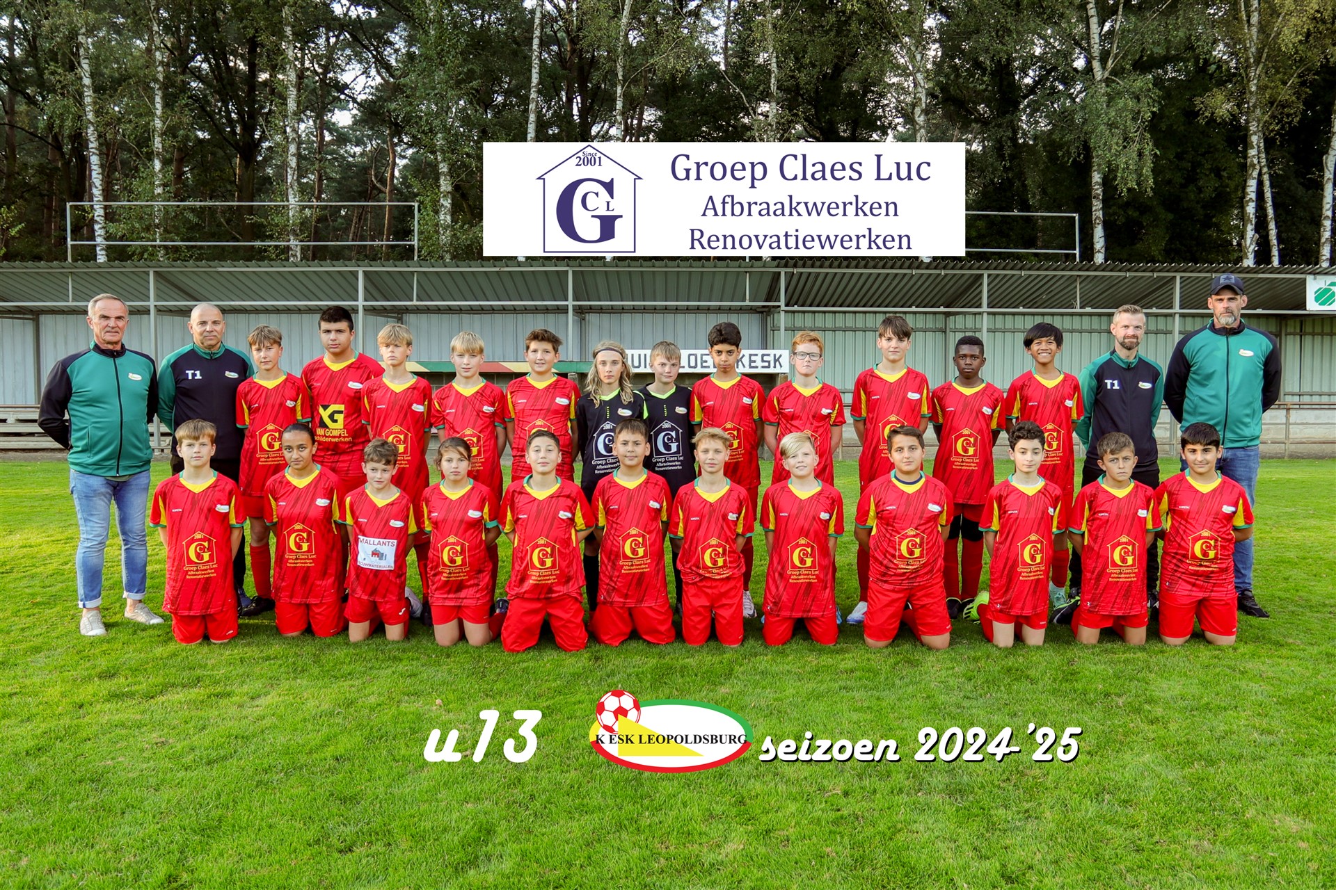 U13 ploegfoto jeugdopleiding voetbalclub K.ESK Leopoldsburg