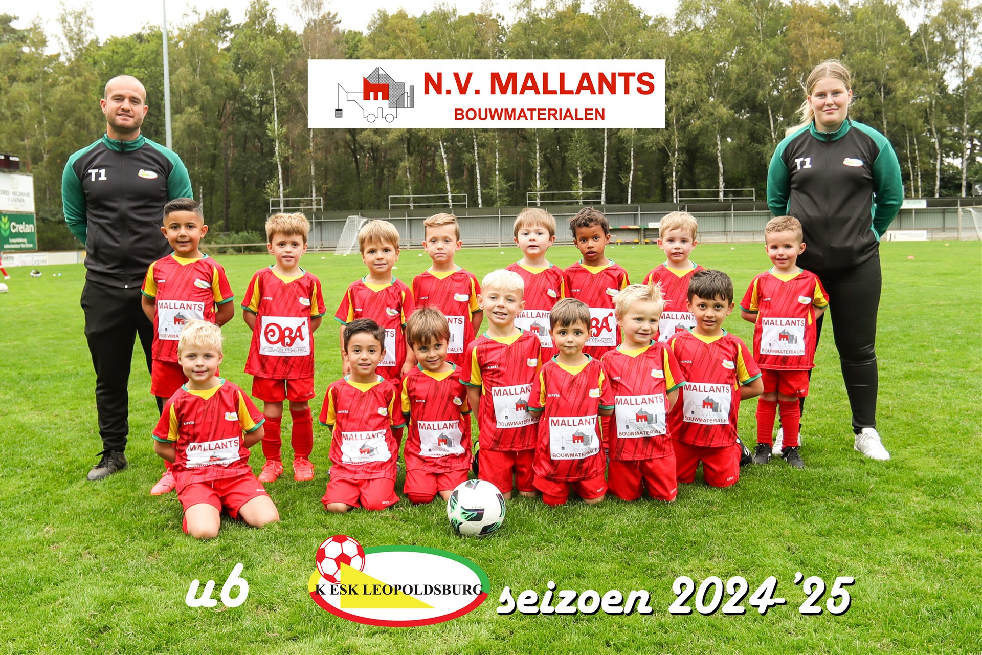 U6 ploegfoto jeugdopleiding voetbalclub K.ESK Leopoldsburg