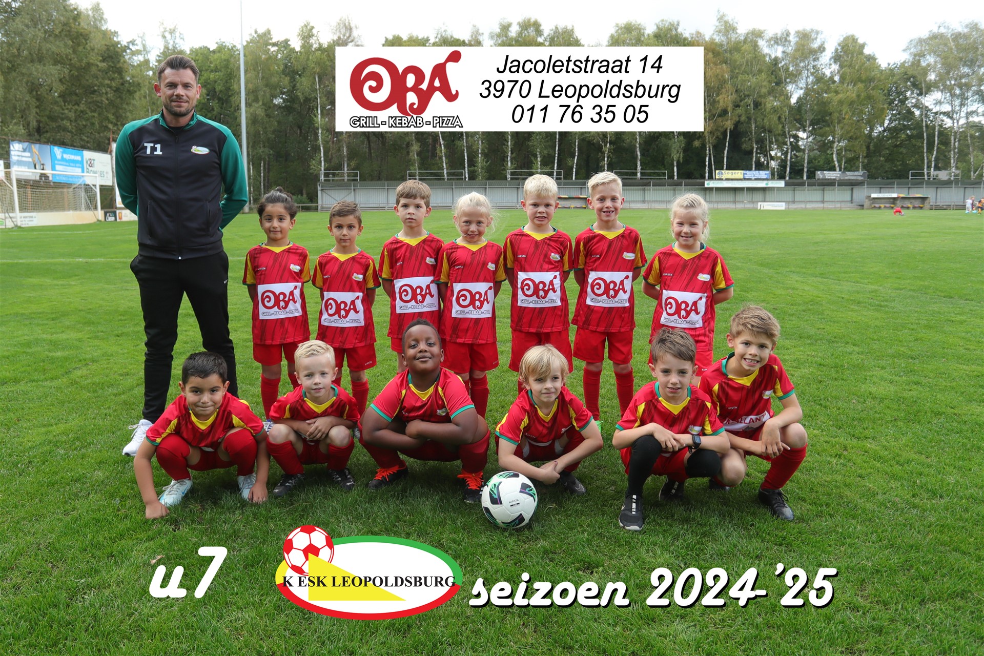 U7 ploegfoto jeugdopleiding voetbalclub K.ESK Leopoldsburg