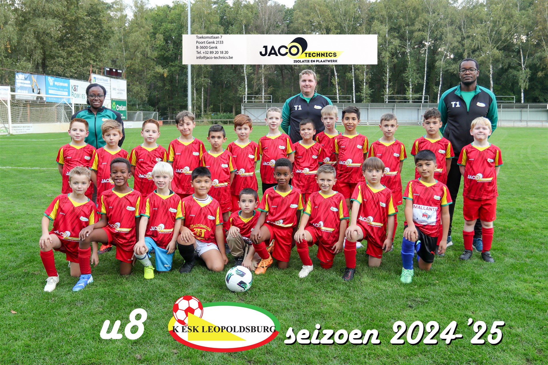 U8 ploegfoto jeugdopleiding voetbalclub K.ESK Leopoldsburg