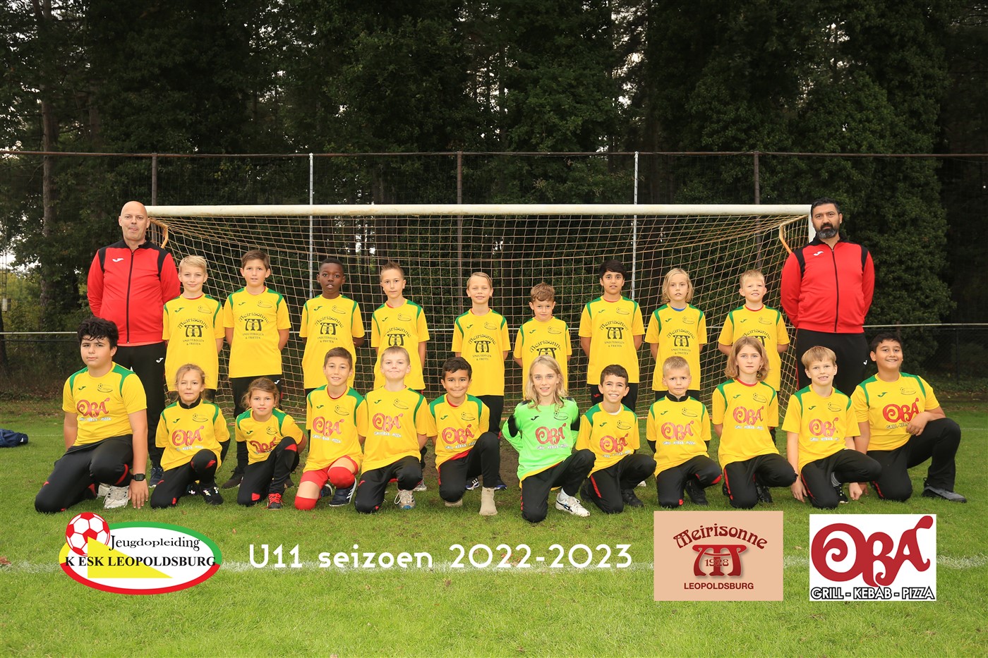 U11 ploegfoto jeugdopleiding voetbalclub K.ESK Leopoldsburg
